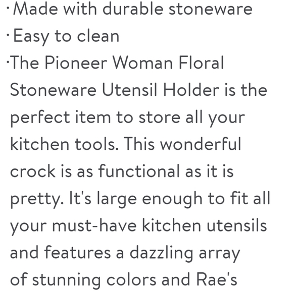 ❤️ New Pioneer Woman Floral Utensils Holder - Picture 3 of 10